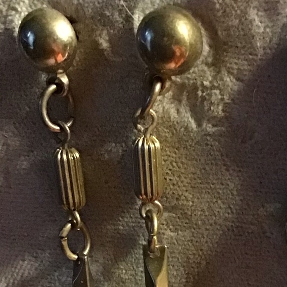 CARS on dangle earrings… gold metal ... old model cars - Picture 4 of 8